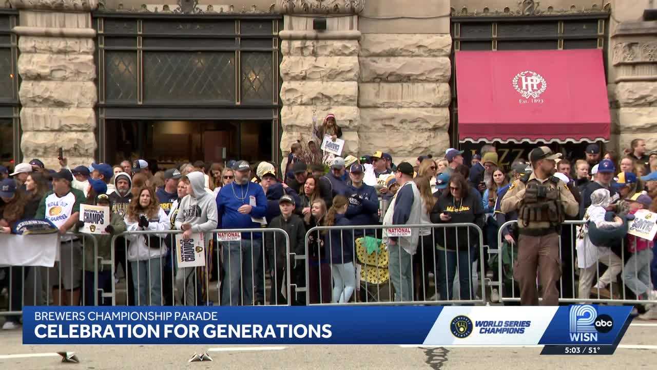 Milwaukee Brewers fans celebrating championship victory